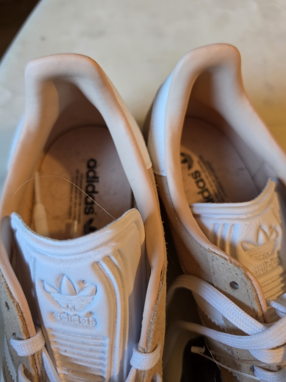 Adidas Gazelle Suede Sneakers in Cream & White Size 7 - Picture 5 of 9